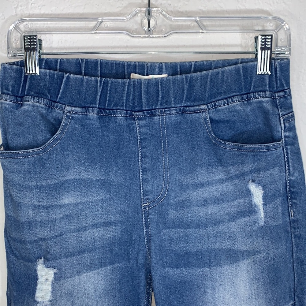 Grace & Lace Blue Distressed Motocross Denim Jeggings Size Medium - Picture 7 of 11